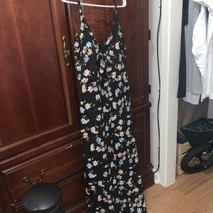 Black floral maxi dress